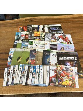 Large Assorted Video Game Guides & Manuals Lot